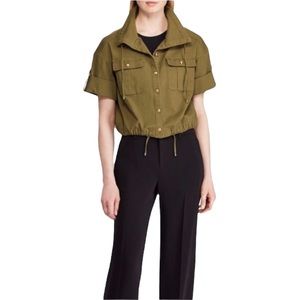 Ralph Lauren Military Style Cropped Olive Green Jacket